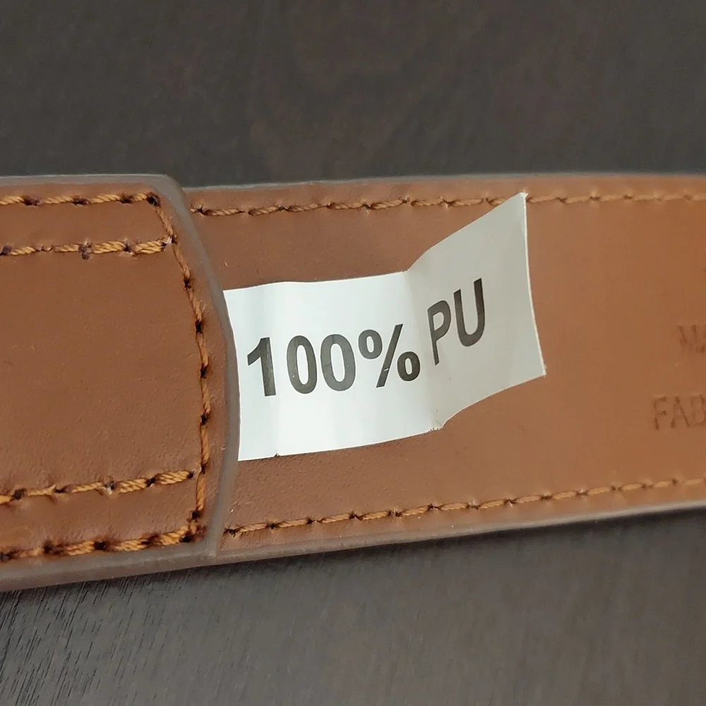 LAUREN Ralph Lauren Brown Faux Leather Belt with Goldtone Ring Detail Size 4 - Picture 11 of 15